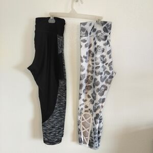 Bundle of 2‎ pairs of womens leggings Size L Evolution & Creation and N.Y.L.